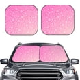 thumbnail image 2 of Honeii Breast Cancer Pink Ribbons Awareness Print Foldable Car Sun Shade for Windshield, 2-Piece UV Protection Shade, Protects Car Interior, Ideal for Cars, Trucks, SUVs-Medium, 2 of 6