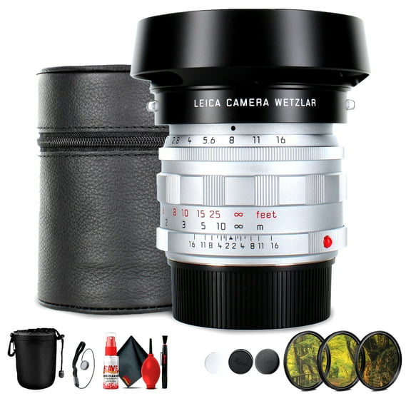 Leica Summilux-M 50mm f/1.4 Lens (2025, Silver) | M-Mount Fast Prime for Portrait & Travel Photography (11714)   Filter Kit   Cleaning Kit   Lens Pouch   Cap Keeper