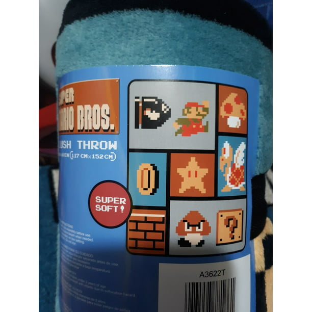 Super Mario Brothers Kids Throw Blanket Plush 46x60 - Walmart.com