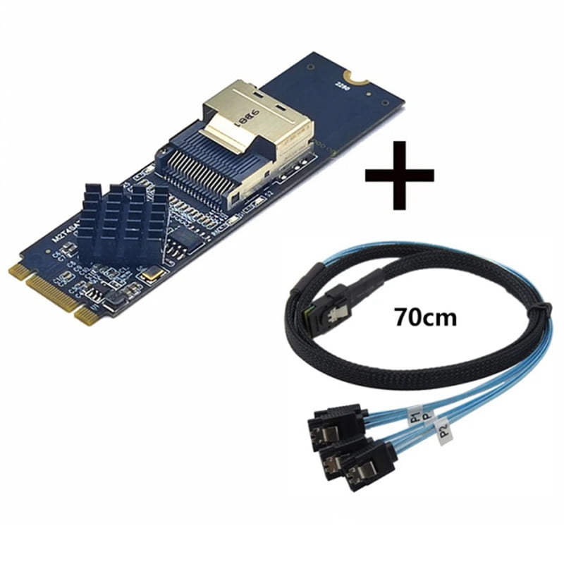 2X M.2 NVME to Mini SAS SFF-8087 Expansion Card Support 4 Port SATA3.0 6Gbps HDD SSD SATA Controller SFF8087 to M2 NVME