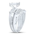 thumbnail image 3 of FB Jewels Sterling Silver Round Diamond Square Bridal Wedding Ring Band Set 1/5 Cttw, 3 of 4