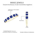 thumbnail image 6 of Rosec Jewels Princess Cut Lab Grown Blue Sapphire Half Eternity Band - Certified Blue Sapphire Diamond Ring - AAAA Quality, 10K Yellow Gold, US 5.00, 6 of 9