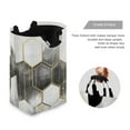 thumbnail image 3 of Yayeee Freestanding Laundry Hamper with Handle Collapsible Large Storage Basket for Clothes, Gray Hexagons, 3 of 7