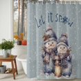 thumbnail image 3 of Cute Snowman Merry Christmas Shower Curtain for Bathroom, Winter Snow on Gray Waterproof Shower Curtains Washable Quick Dry with Hooks Bathtub Curtains 72x72IN, 3 of 9