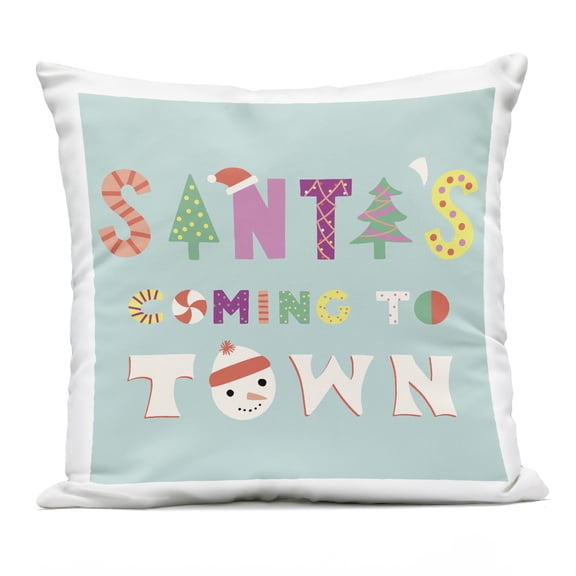 Stupell Industries Whimsical Santa's Coming To Town Design by Sazerelli Designs Outdoor Printed Pillow