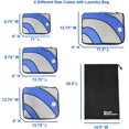 Blue 4 Set Travel Luggage Packing Organizers Extra Large to Small