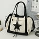 thumbnail image 1 of Bolso tote unisex con cordón Correa ajustable Patrón de estrella Asa superior Satchel Bag Hugtrwg Para estrenar, 1 of 9