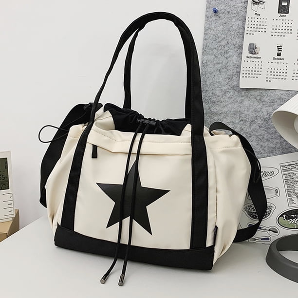 Bolso tote unisex con cordón Correa ajustable Patrón de estrella Asa superior Satchel Bag Hugtrwg Para estrenar