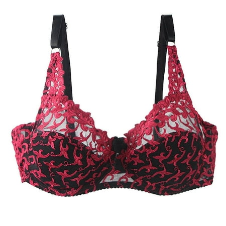 Juslio Minimizer Bras for Women Lace Bras Padded Solid Sexy Bra Everyday Bras