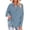 Blue, variant on Women's Button Down Shirts 2025, V Neck Trendy Casual Long Sleeve Button Up Shirts Light Blue Size XL