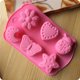 thumbnail image 2 of GOOHOCHY Moldes para hornear de silicona de 6 cavidades, moldes para hornear, insectos, luna, estrella, molde para dulces, molde para chocolate para fiestas infantiles (rosa), 2 of 7