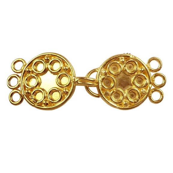CG-232 18K Gold Overlay Multi Strand Clasp With 3 Holes