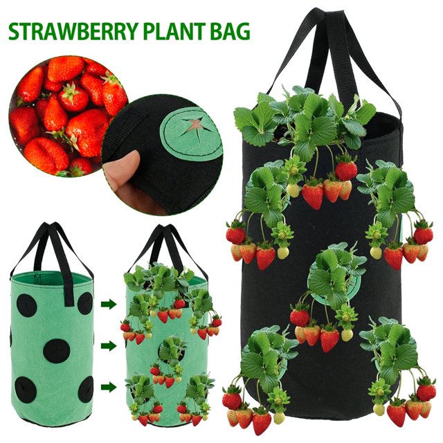 Strawberry Planting Pot Container Plant Grow Bags Home Hanging Strawberry Planter Growing Bags