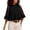 Black, variant on Women Boho Sheer Lace Poncho Top See Through Blouse Loose Flowy Pullover | Sheer boho lace cape top with crew neck ruffle hem, loose flowy fit, versatile layering piece