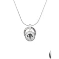 thumbnail image 2 of Delight Jewelry Silvertone Domed Black LPN Gymnastics Ring Charm Necklace, 18", 2 of 4