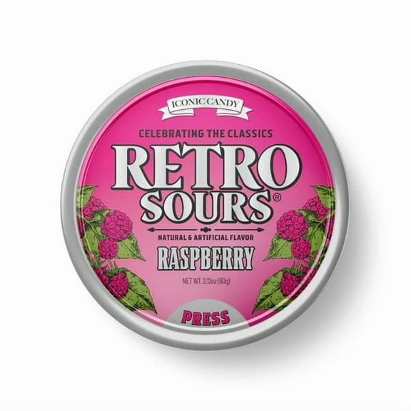 Iconic Candy Retro Sours Raspberry Sour Hard Candy, 2.12 oz