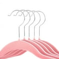 thumbnail image 3 of VECELO 20-Pack Velvet Clothes Hangers, 16.5in Heavy-Duty Hangers with Adjustable Clips, Non-Slip, Space-Saving, Pink, 3 of 7