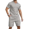 thumbnail image 1 of Conjunto de ropa deportiva KUYIGO para hombre, 2 piezas, gris oscuro, talla XXL, 1 of 6