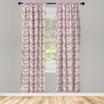 thumbnail image 3 of Ambesonne Spring Curtains, Vibrant Summer Blooms, Pair of 28"x95", Multicolor, 3 of 5