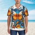 thumbnail image 4 of Lsque Spring Butterfly Flowers pattern Hawaiian Shirt for Men, Unisex Summer Beach Casual Short Sleeve Button Down Shirts-3X-Large, 4 of 9