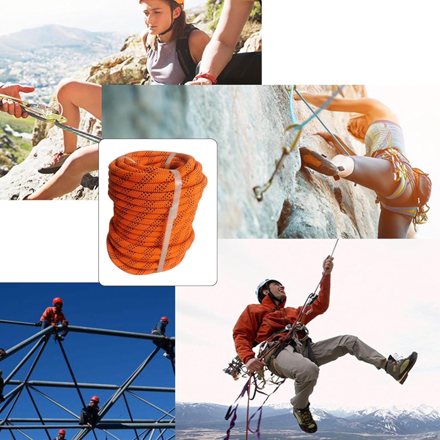 Heavy Duty Elastic Rope : 98ft 1/2 Inch Arborist Rope,Heavy Duty Rope for Rescue Towing,Climbing Support and Bundle Supplies,Tree Climbing Rope with Basic Shock Absorption,Flexible and Durable