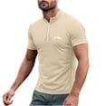 thumbnail image 4 of Generic Mens Sport Muscle Shirts Casual Short Sleeve Zip Up Athletic Workout Fitness Tshirt Lightweight Basic Train Gym Tees, 4 of 4