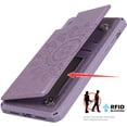 thumbnail image 6 of iPhone Xs Max Wallet Case with RFID Blocking Card Holder,Premium PU Leather Double Magnetic Buttons Stand Flip Wrist Lanyard Strap Back Cover for iPhone Xs Max 6.5 Inch,Purple, 6 of 8