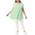 thumbnail image 2 of Agnes Orinda Women's Plus Size Easter Tunic Tops  Summer Crew Neck Flowy Swing Loose Short Sleeve Knit T Shirt Tops Blouse Casual 1X Mint Green, 2 of 6