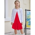 thumbnail image 3 of Oudiya Girl's Sleeveless Dress Spaghetti Strap Casual Sundress A-Line Twirly Skater with Pockets Red for 7-8Y, 3 of 8