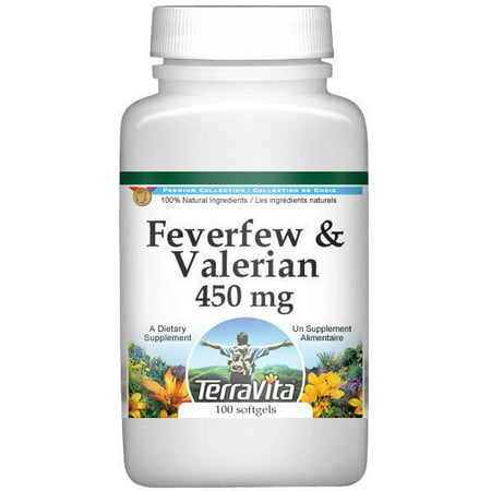 Combinaison Feverfew et Valerian - 450 mg (100 capsules, ZIN: 516992)