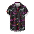 thumbnail image 2 of lcziwo Valentine's Day Button Down Shirts for Men Romantic Heart Print Short Sleeve Casual Beach Button Down Shirts Lightweight Holiday Party Shirt Pink XXXXXL, 2 of 4
