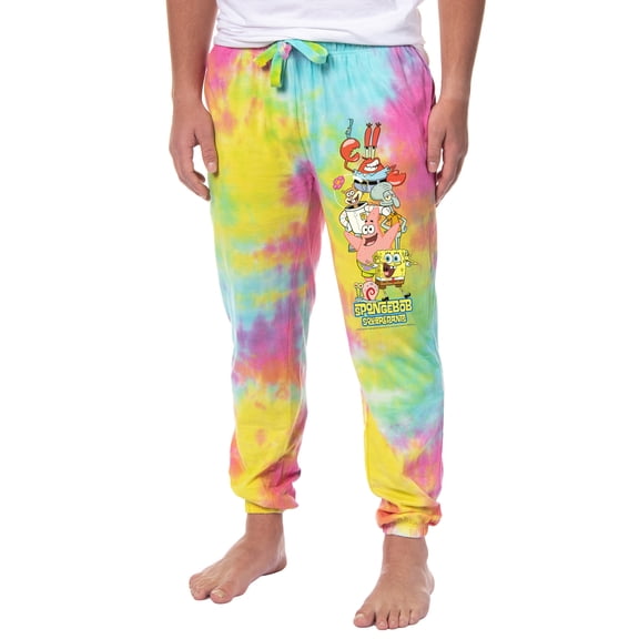 SpongeBob SquarePants Men's Friends Sleep Tie-Dye Pajama Pants For Adults