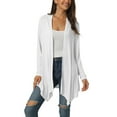 thumbnail image 1 of INSPIRE CHIC Cardigan Léger Décontracté à Manches Longues pour Femme, Ouvert à l'Avant, Drapé, Printemps Automne, TG Blanc, 1 of 6