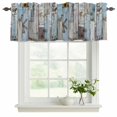 thumbnail image 2 of 2 Pack Valances for Windows, Blue Grey Wooden Window Valances for Living Room/Bedroom/Bathroom, Farmhouse Barn Sunflowers Retro Light Filtering Kitchen Curtain Valance Window Treatment 60"W x18" L, 2 of 9