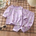 thumbnail image 2 of TOWED22 Toddler Boys Clothes Outfits Set 2Pcs Long Sleeve Print Round Neck Cotton T-Shirt Elastic Waist Joggers Warm Fall Winter(Purple,12-18 M), 2 of 6