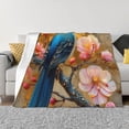 thumbnail image 1 of Balery Bluebird Blossom Elegance Manta de Franela con Dibujo, Lujo Ultra Suave y Cálido, Antipelusa y Resistente a las Arrugas para Cama, Sofá, Camping -60"x50", 1 of 6