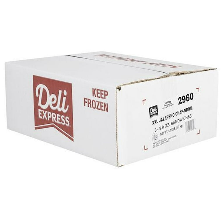 Deli Express XXL Hot Meat Filled Jalapeno Char-Broil Sandwich, 9.9