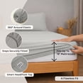 thumbnail image 5 of Loomsnest 4 Piece Full Size Bed Sheets Set, Cool & Crisp Percale, 100% Cotton Sheets, Deep Pockets, Light Gray, 5 of 10