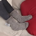 thumbnail image 3 of BambooMN Thermal Fuzzy Fleece-Lined Non-Slip Cabin Crew Socks - Colorful Grey - 1 Pair, 3 of 5