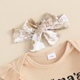thumbnail image 4 of Okbabeha Baby Girl Clothing Newborn Outfit Short Sleeve Ribbed Romper Vintage Floral Shorts Headband Set Summer Clothes, 4 of 7