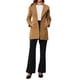 thumbnail image 2 of Abrigo largo de invierno con cinturón para mujer, clásico, de cuello alto, de manga larga, color camel, 2 of 6