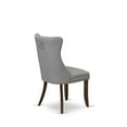thumbnail image 4 of East West Furniture Parsons Dining Chairs - Light Gray faux leather Upholstered, Set of 2, 4 of 6