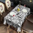 thumbnail image 5 of White Planet Cat Feather Pattern Rectangle Tablecloth 60"x102",Waterproof Polyester Rectangle Table Cloth, Wipeable Spillproof Polyester Tablecloth for Dining, Camping, Indoor and Outdoor, 5 of 6
