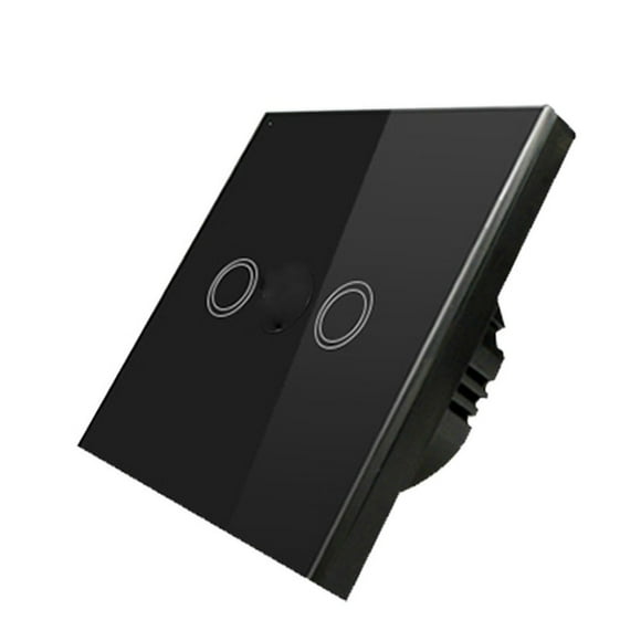 Double Touch Switch for LED Lamp/Incandescent Bulb 2Gang 1way Touch Light Switch black