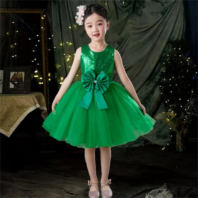 YUNAFFT Ensemble de Robe Tutu en Maille Brillante pour Filles avec Coiffe 3-15 Ans Performance sur Scène Sans Manches Col Rond Jupe Bouffante Bleu Rose Blanc Rouge Rose Vif Vert Jaune