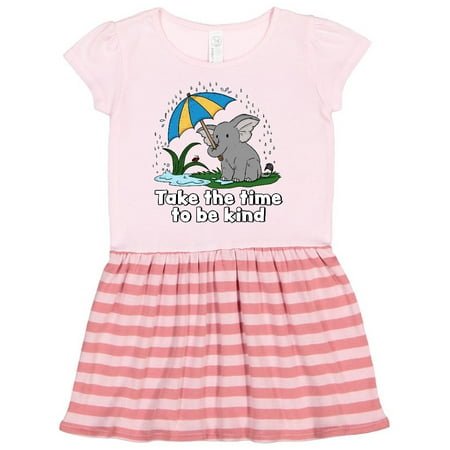 

Inktastic Take the Time to be Kind with Cute Elephant and Umbrella Gift Toddler Girl Dress