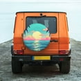 thumbnail image 6 of Gukieu Retro Palm Beach Sunset Print Car Tire Cover, Adjustable Waterproof and Dustproof Tire Protection Cover, Suitable for SUV, Truck, Van-17 inch, 6 of 6