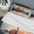 thumbnail image 4 of Designart "Pastel Serenity Mid-Century Bliss IV" Minimalism Bedding Covert Set - Abstract Minimalism Orange Abstract Bed Set With 2 Shams, 4 of 6