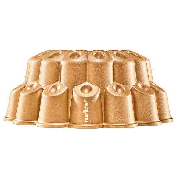 NutriChef, Bundt Cake Pan, Cake Pan, Marquise Fluted Bundt Pan, Nonstick Bakeware, Extra Thick Aluminum Easy Release, Uniform Baking and Browning, Kitchen Essentials
