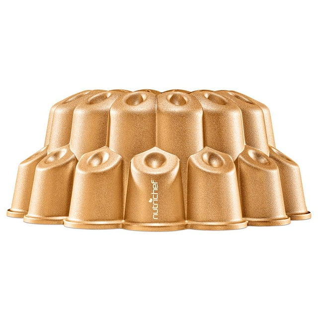 NutriChef, Bundt Cake Pan, Cake Pan, Marquise Fluted Bundt Pan, Nonstick Bakeware, Extra Thick Aluminum Easy Release, Uniform Baking and Browning, Kitchen Essentials